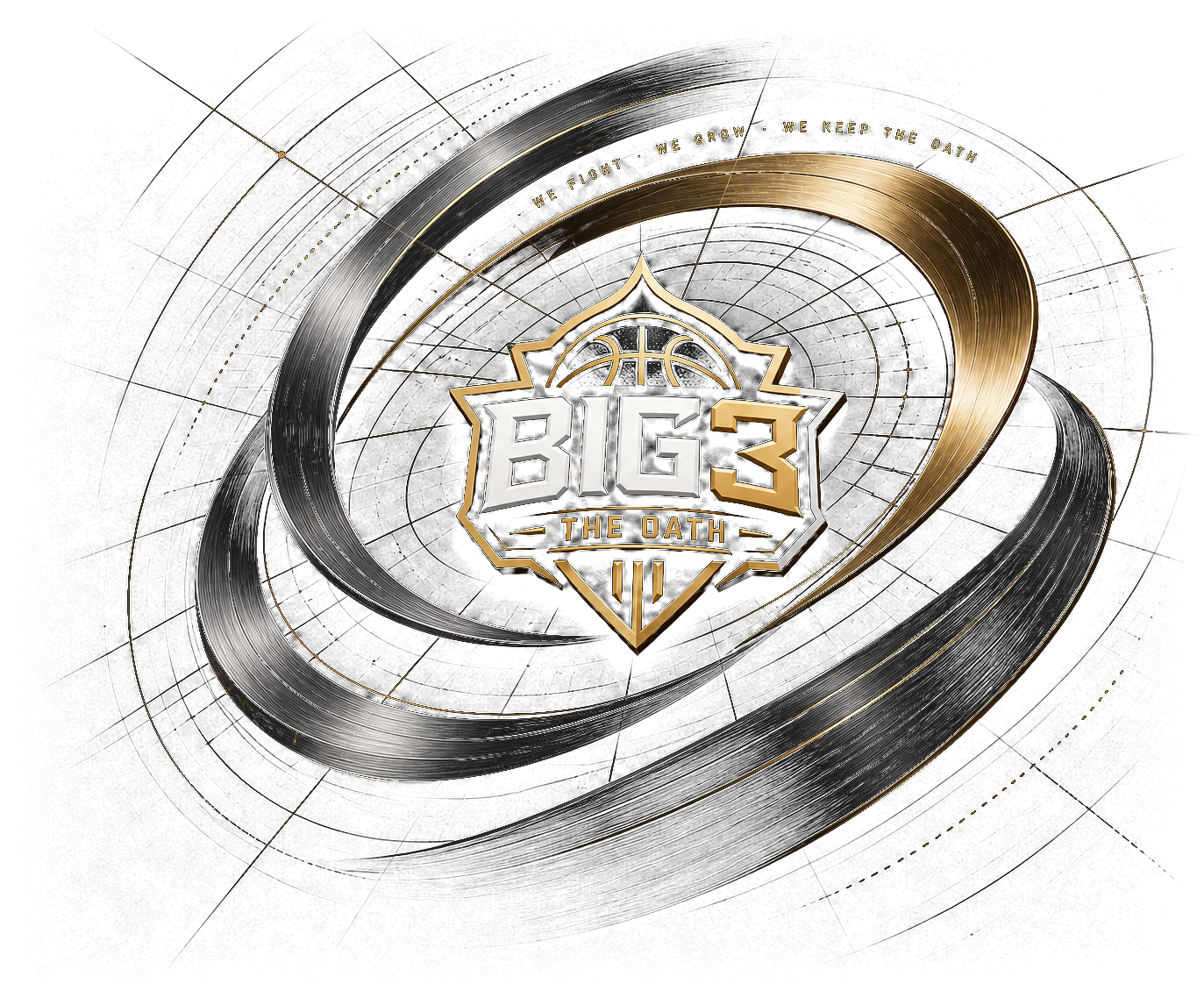 金银黑三重轨道环绕 BIG3 三巨头 TheOath 徽标